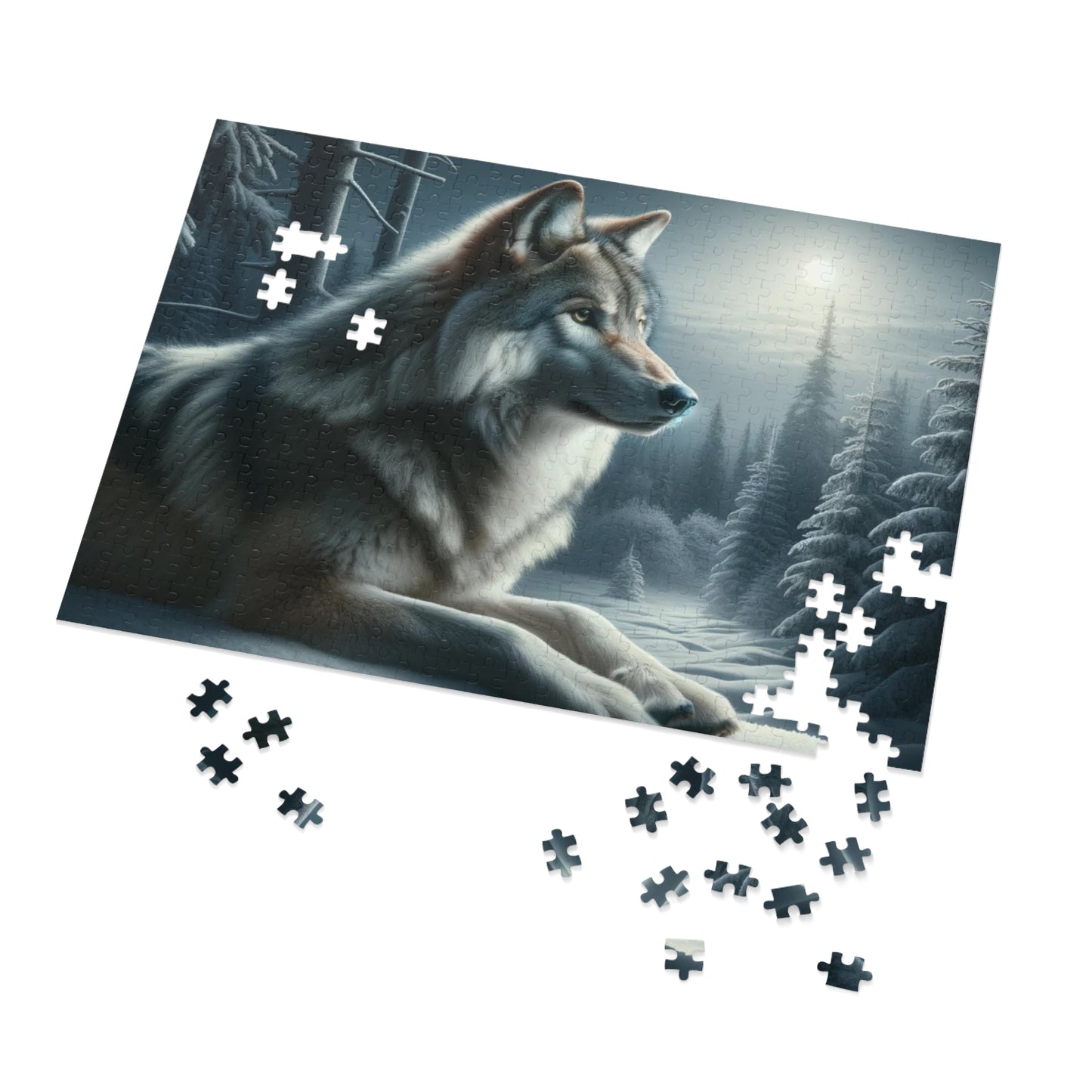 Puzzle - Wolf at Night (252, 500-Piece)