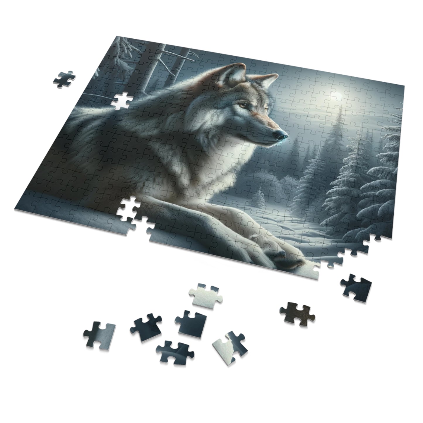 Puzzle - Wolf at Night (252, 500-Piece)