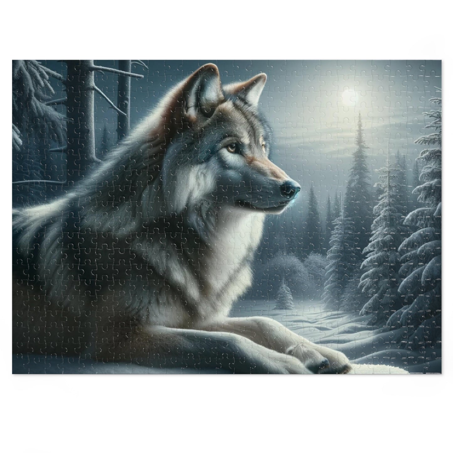 Puzzle - Wolf at Night (252, 500-Piece)