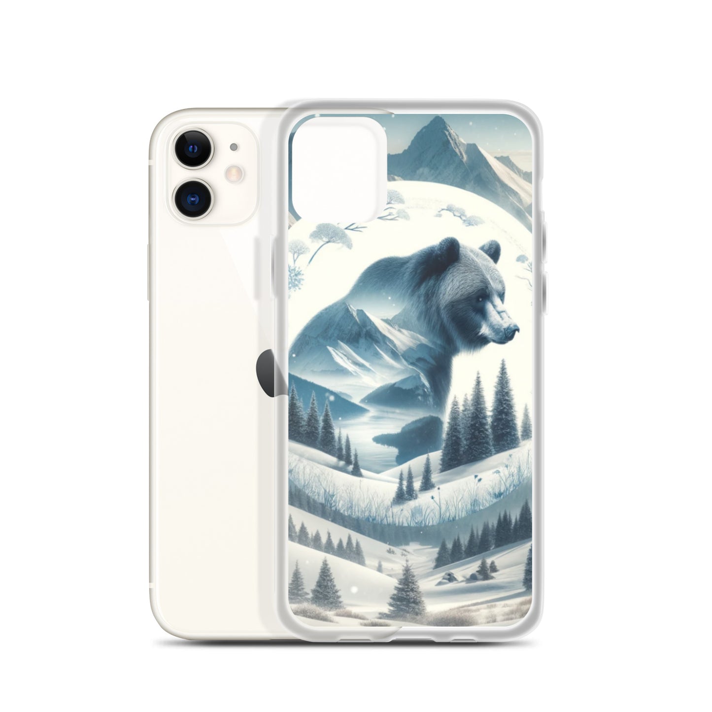 Clear iPhone Case - Snowy Bear