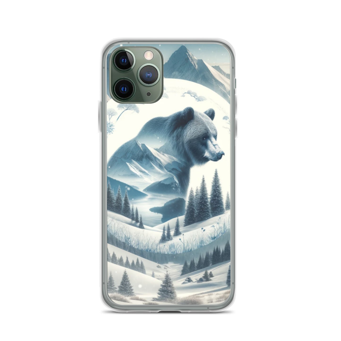Clear iPhone Case - Snowy Bear