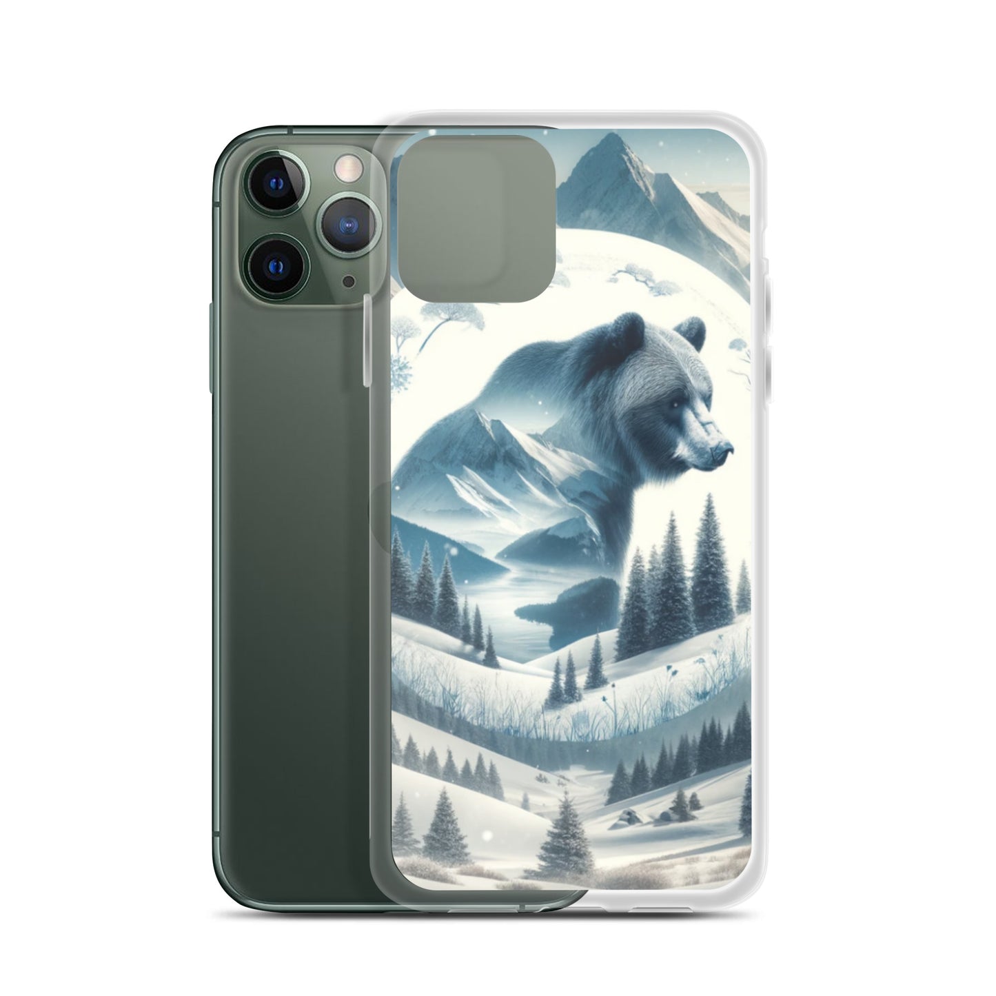 Clear iPhone Case - Snowy Bear
