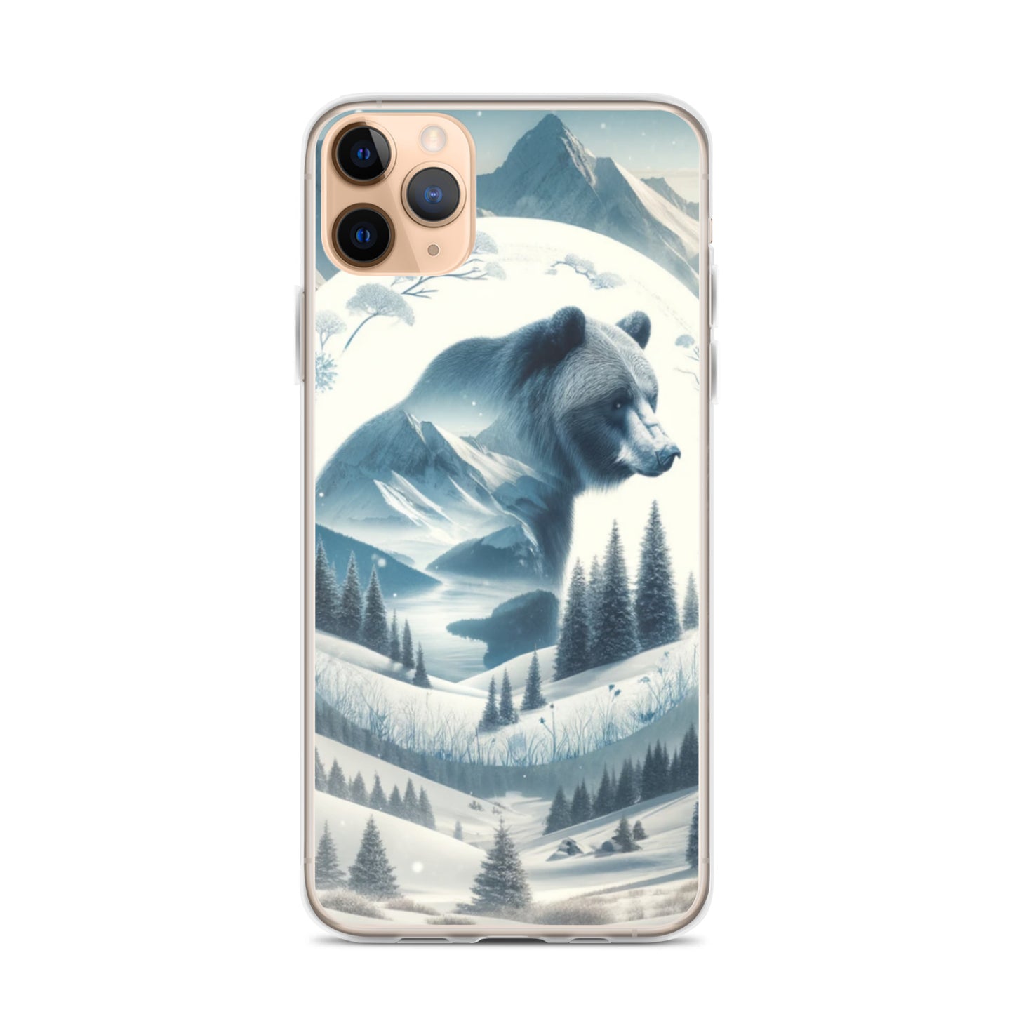 Clear iPhone Case - Snowy Bear
