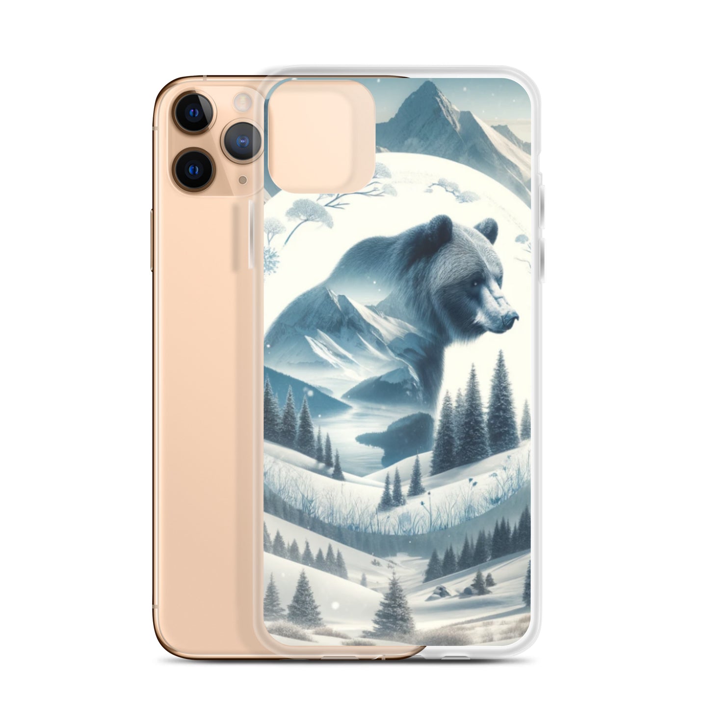Clear iPhone Case - Snowy Bear