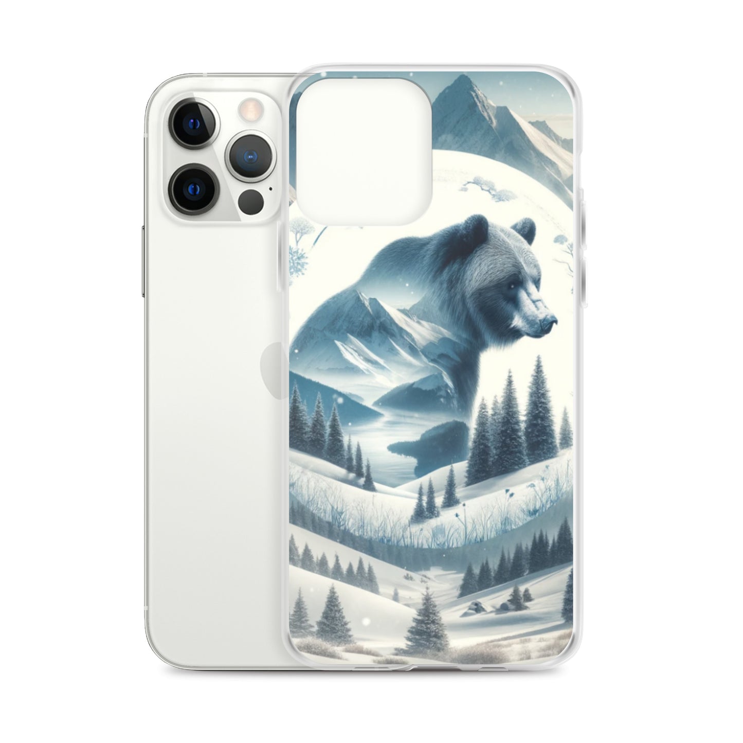Clear iPhone Case - Snowy Bear
