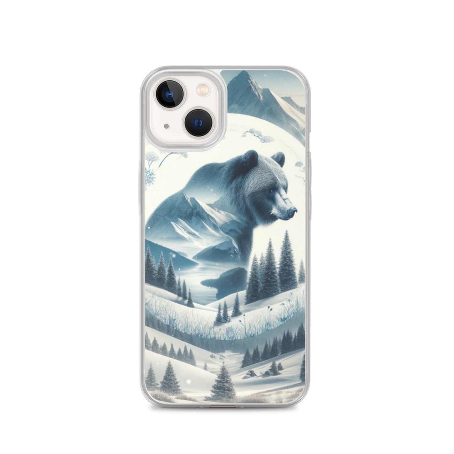 Clear iPhone Case - Snowy Bear