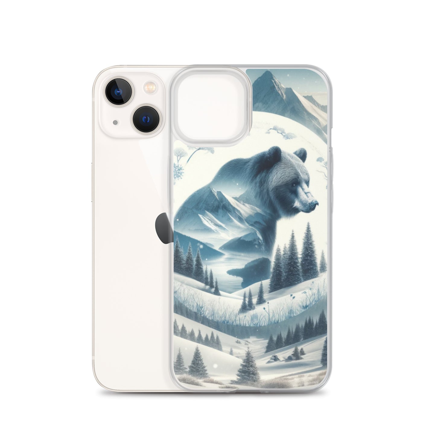Clear iPhone Case - Snowy Bear