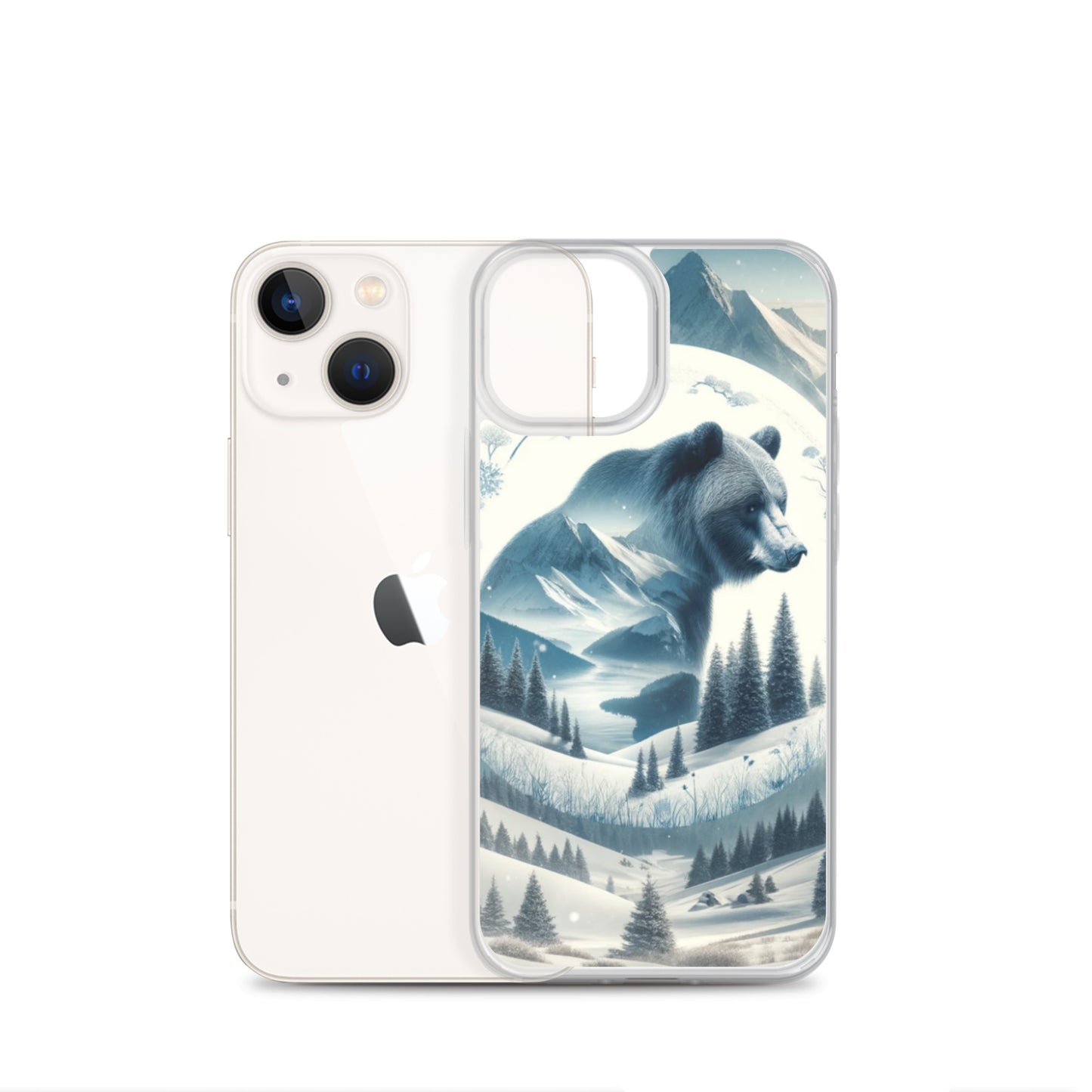 Clear iPhone Case - Snowy Bear