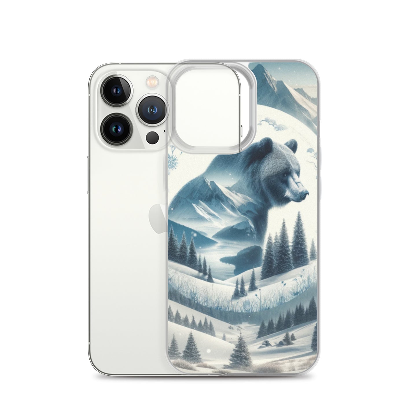 Clear iPhone Case - Snowy Bear