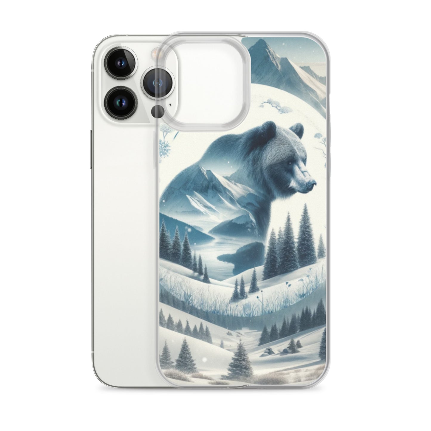 Clear iPhone Case - Snowy Bear