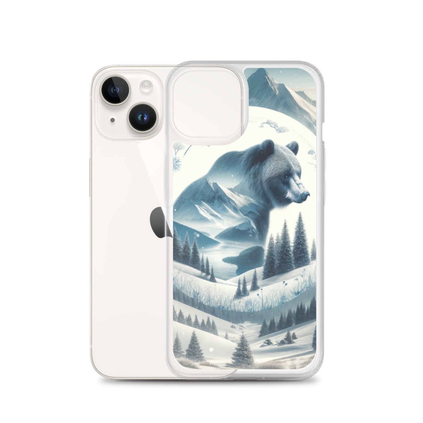 Clear iPhone Case - Snowy Bear