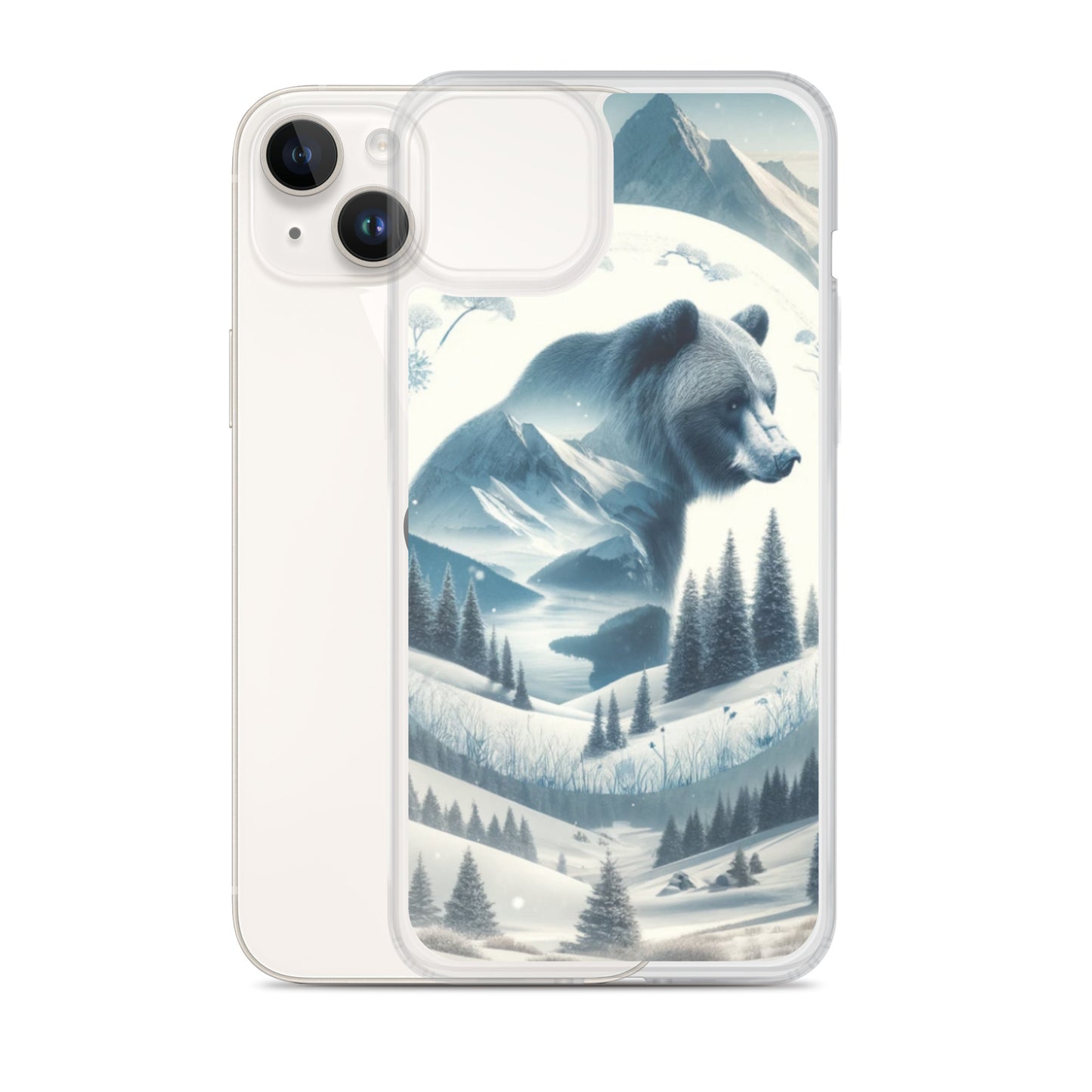 Clear iPhone Case - Snowy Bear