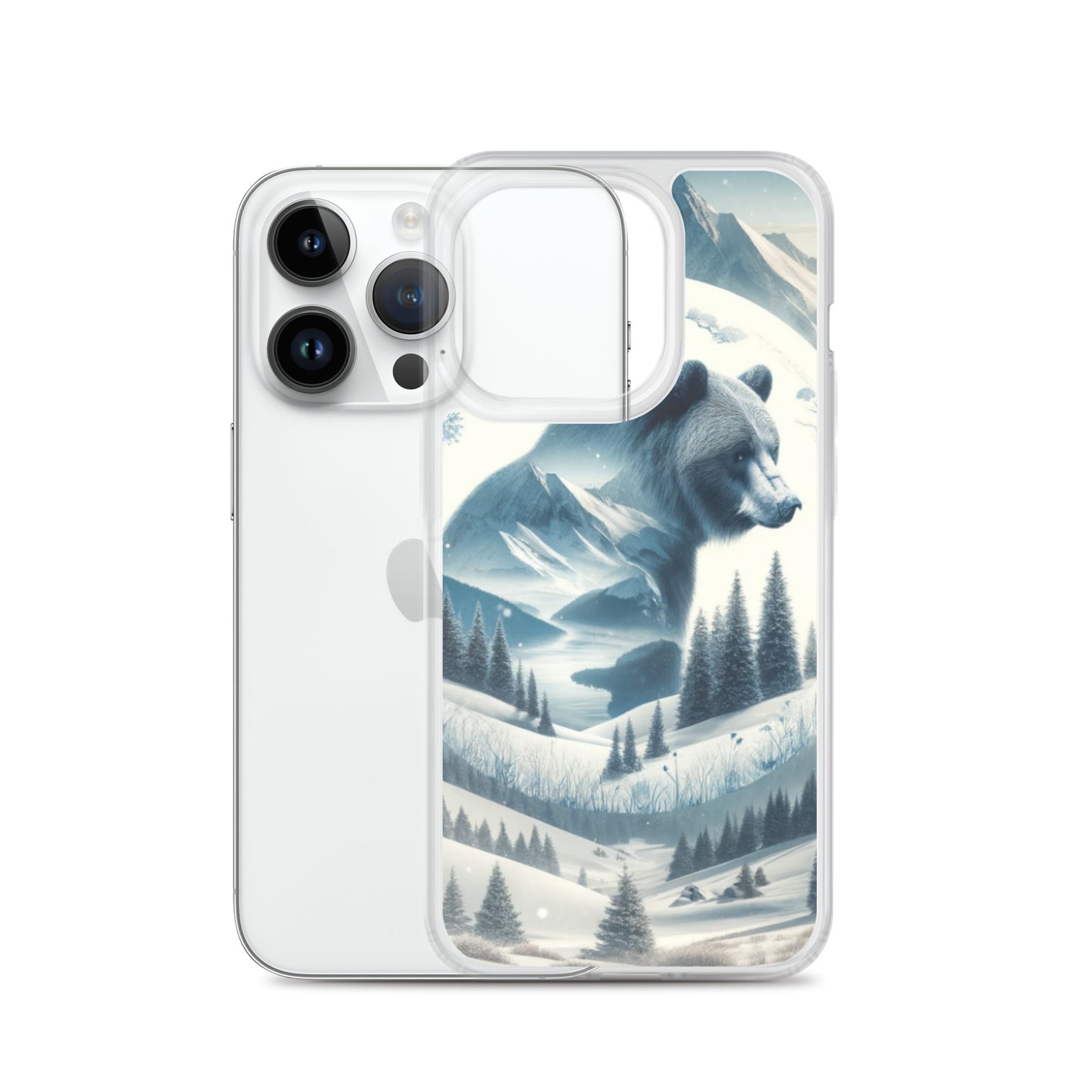 Clear iPhone Case - Snowy Bear