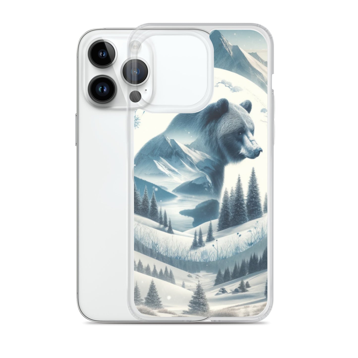 Clear iPhone Case - Snowy Bear