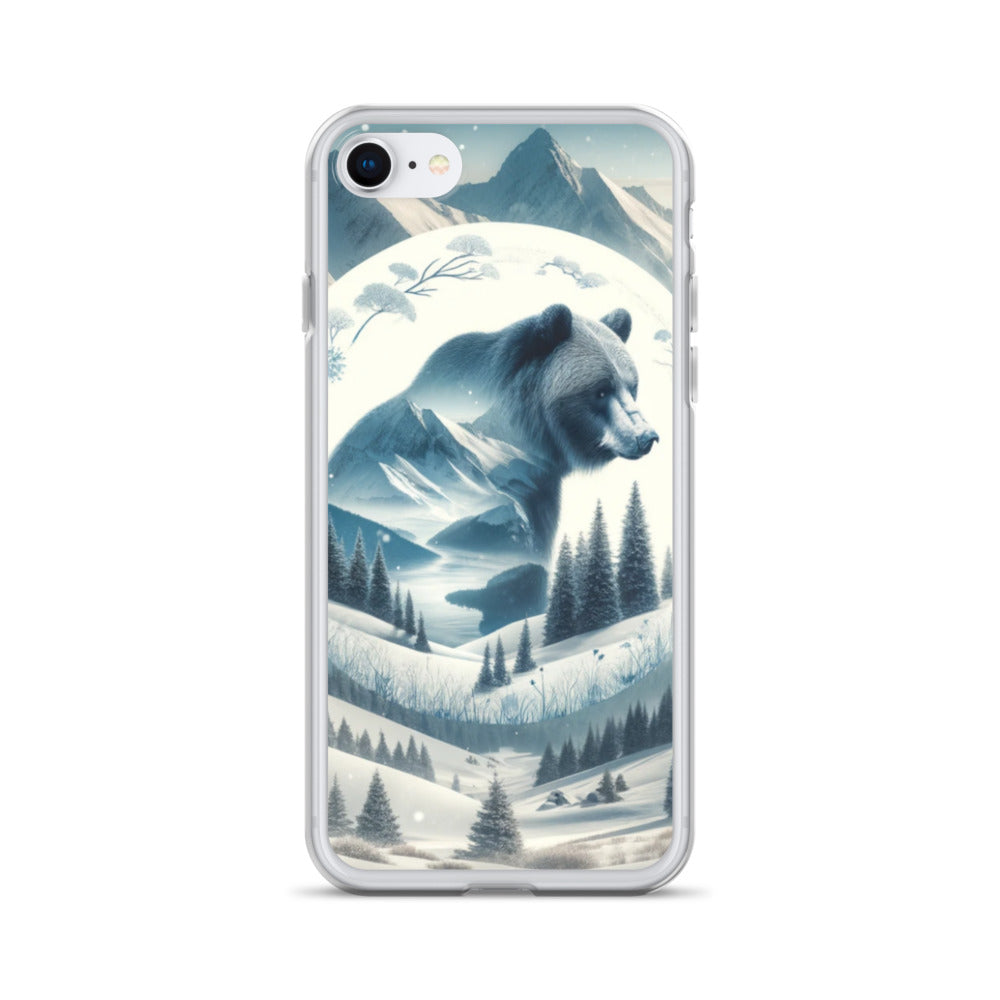 Clear iPhone Case - Snowy Bear