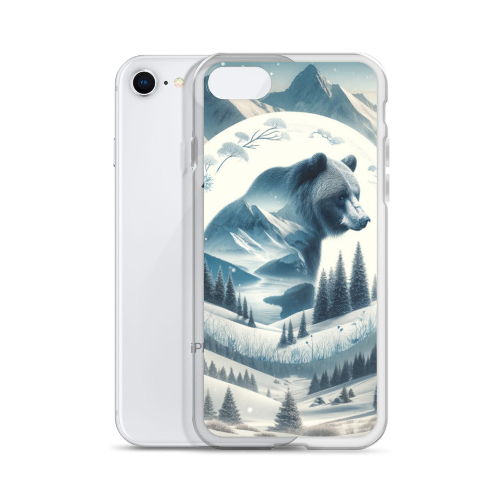 Clear iPhone Case - Snowy Bear