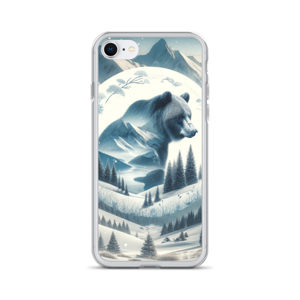 Clear iPhone Case - Snowy Bear