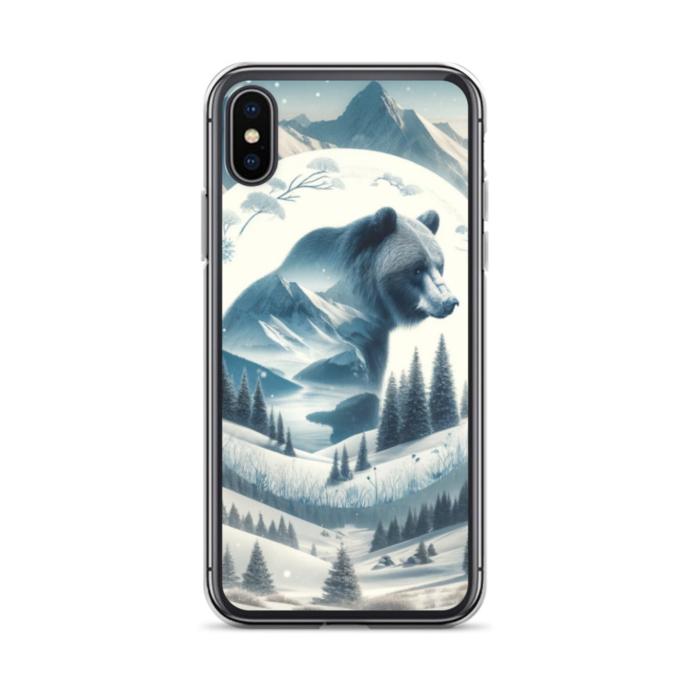 Clear iPhone Case - Snowy Bear