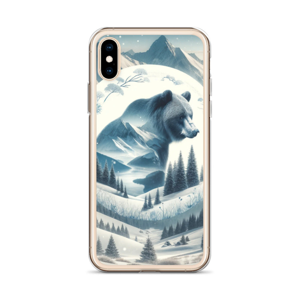 Clear iPhone Case - Snowy Bear