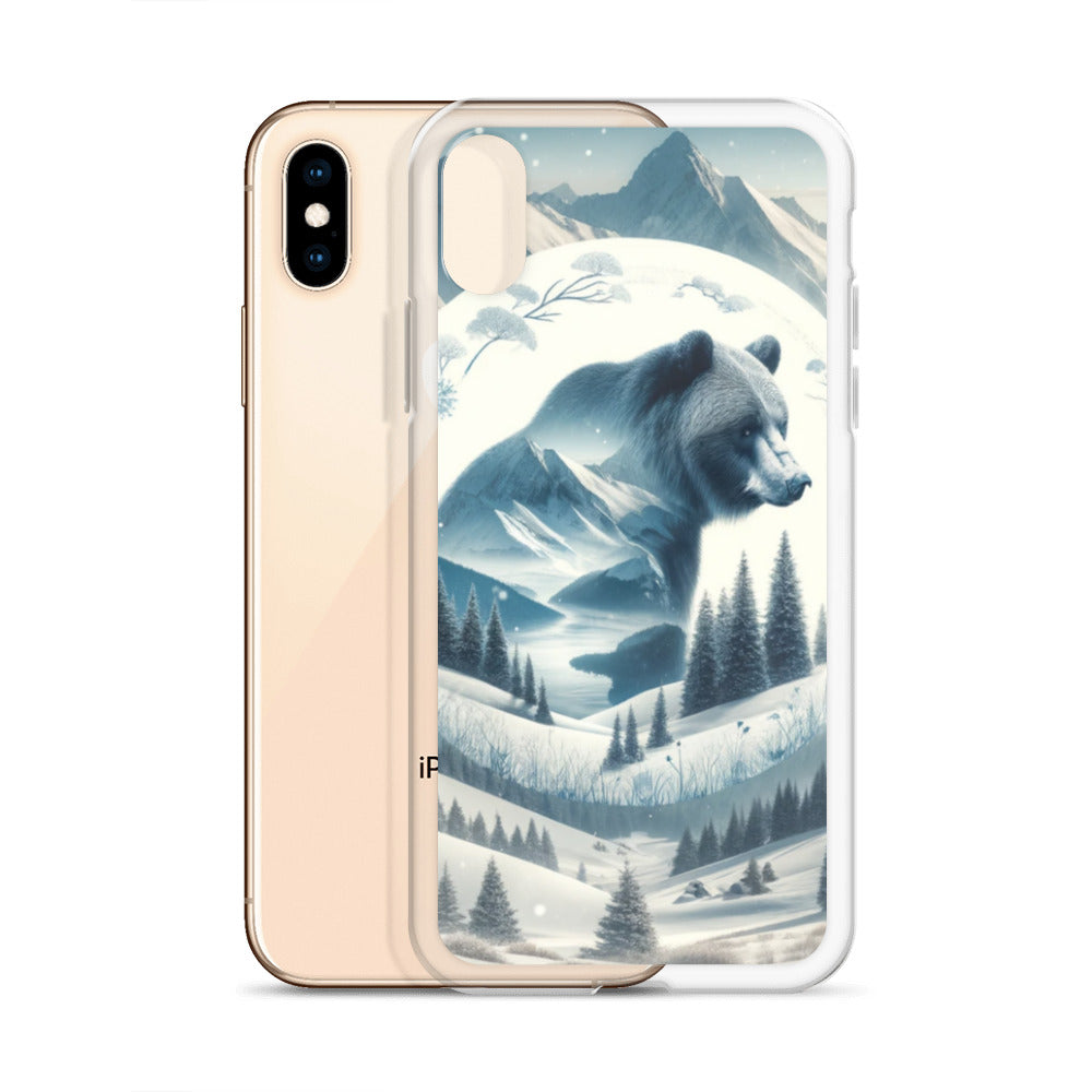 Clear iPhone Case - Snowy Bear