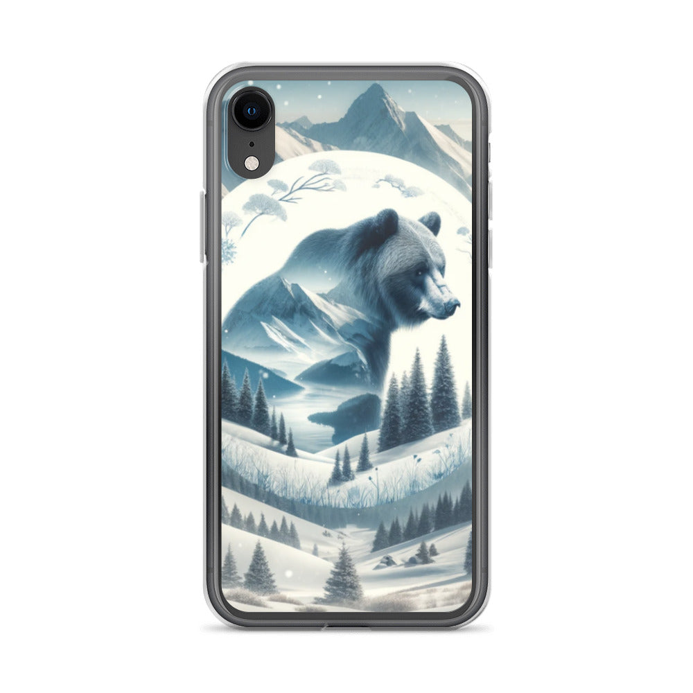 Clear iPhone Case - Snowy Bear