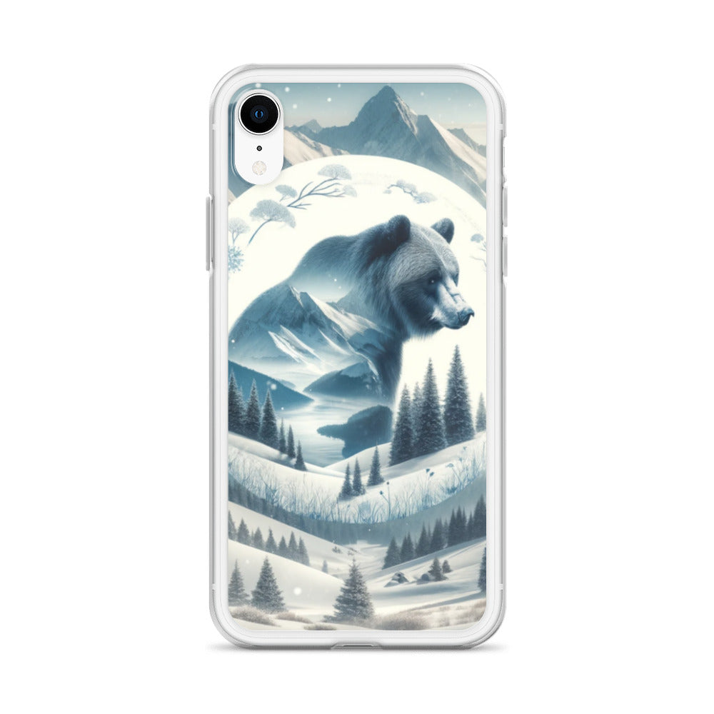 Clear iPhone Case - Snowy Bear