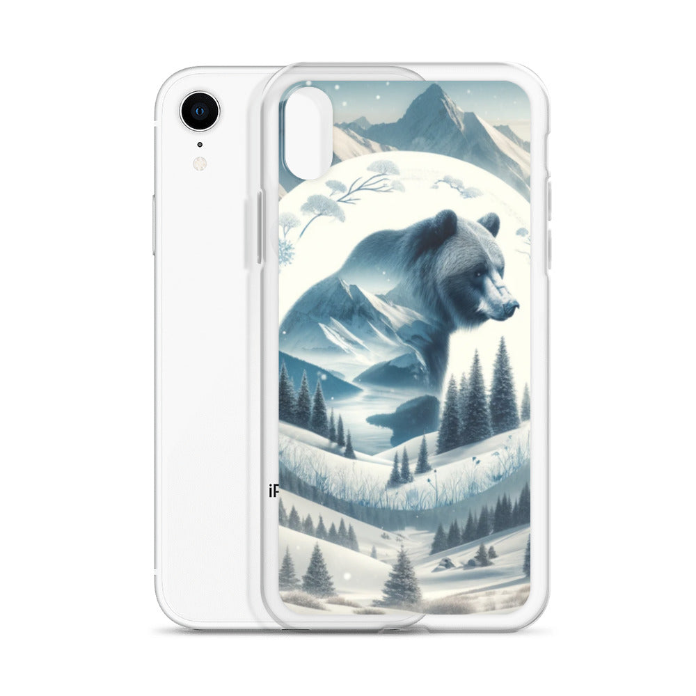 Clear iPhone Case - Snowy Bear